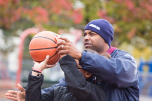 Dwayne Robinson coaching basketball